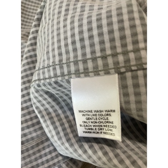 Roundtree & Yorke Men's Short-Sleeve Shirt Med Red Gray Checked Square Tail NWT - Picture 5 of 8